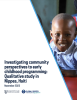 Investigating Community Perspectives to Early Childhood Programming: Qualitative Study in Nippes, Haiti