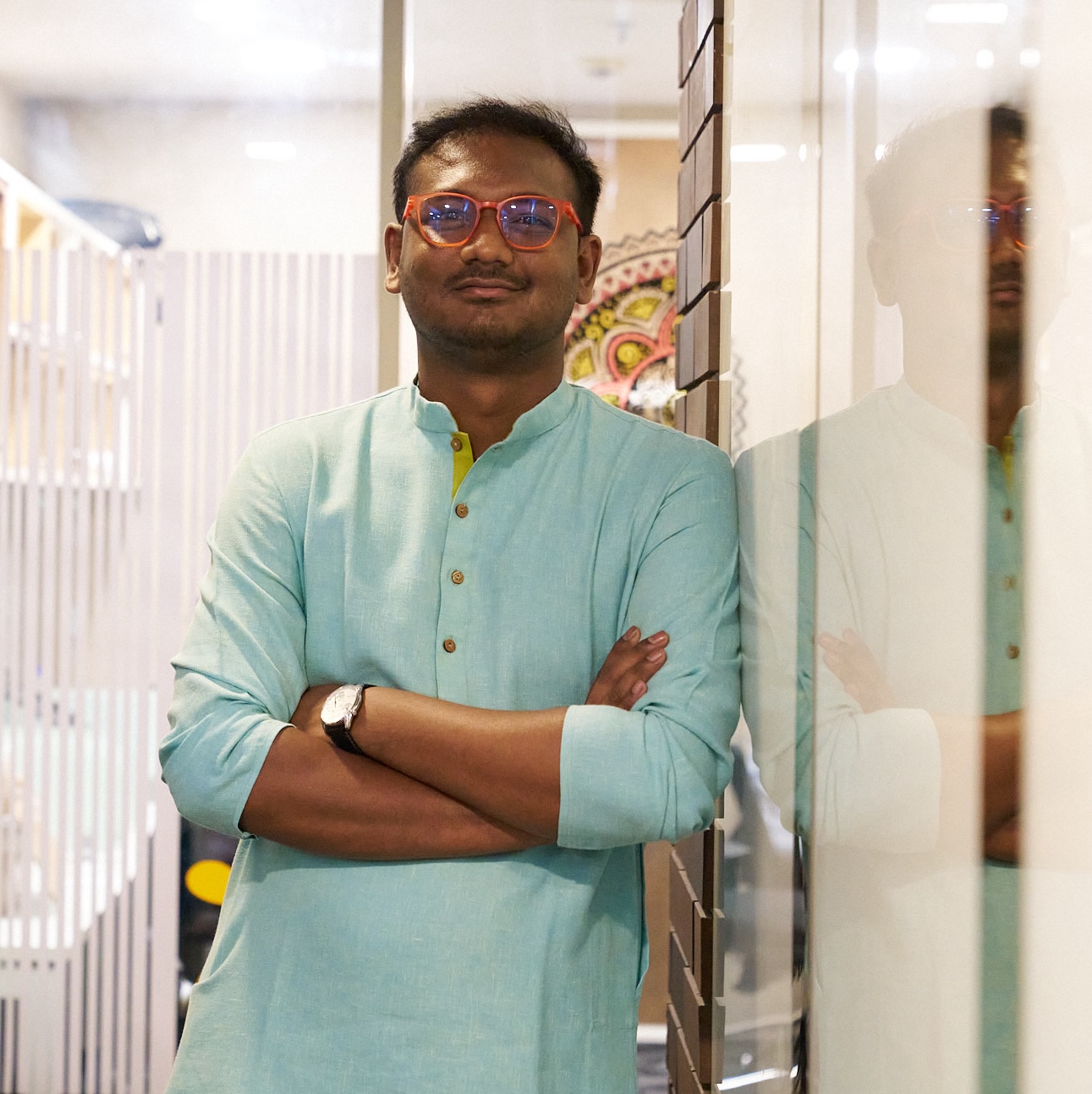 Saketh posing for camera