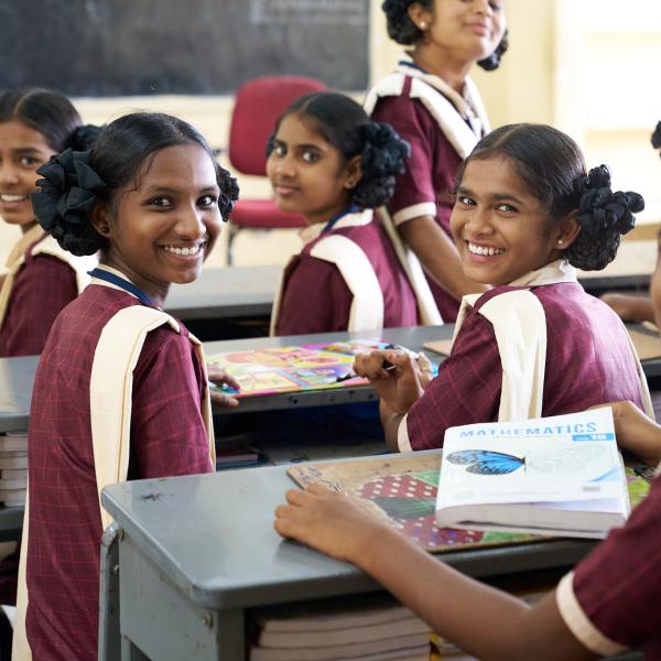 Girls in school in India