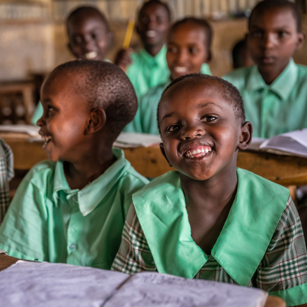 Child smiling in classroom