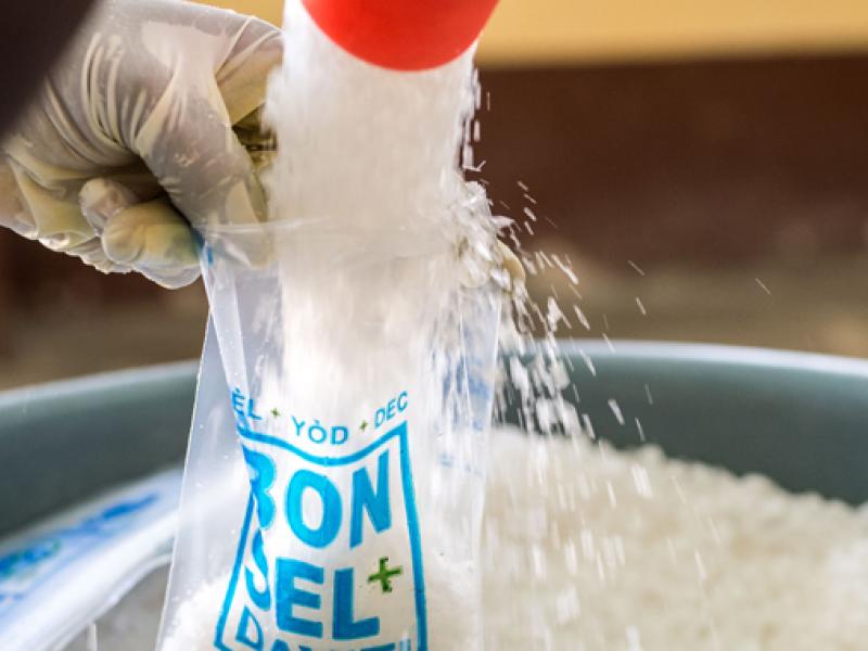 Bon Sel salt being packaged